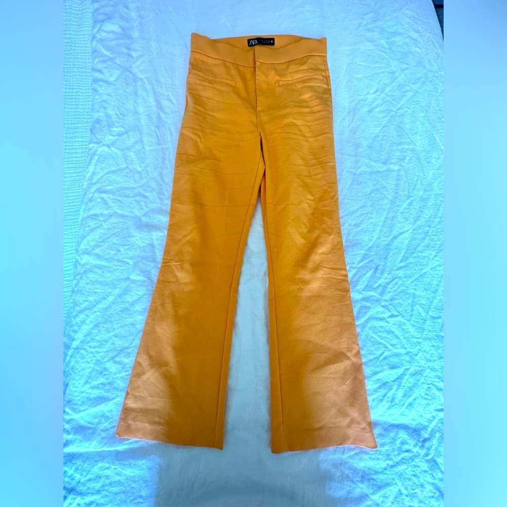 Zara Cropped Flare Dress Pants in Sherbet